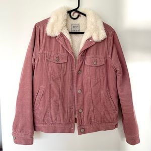 Pink corduroy fleece jacket